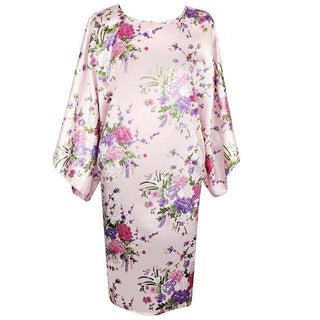 Sexy Female Silk Rayon Robe Bath Gown Nightgown Summer Casual Home Dress Printed Loose Sleepwear Plus Size Nightwear Bathrobe ALODIA STORE