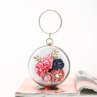 Pink Round Flower Clutch Bag ALODIA STORE