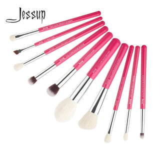 Jessup Makeup Brushes 10pcs Makeup Brush Natural ALODIA STORE