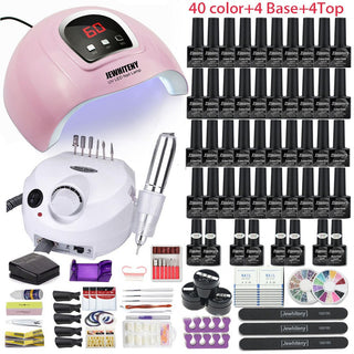 Nail Set with Nail Lamp Manicure Set 40/30/20/10 Color UV Polish ALODIA STORE