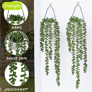 Artificial Plants Home Decoration Succulent Ivy Greening Wall Hanging Window Garden Festive Party Decoration Fake Flower Plants ALODIA STORE