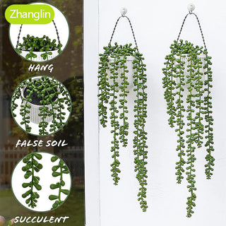 Artificial Plants Home Decoration Succulent Ivy Greening Wall Hanging Window Garden Festive Party Decoration Fake Flower Plants ALODIA STORE