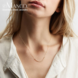 eManco Women Statement Stainless Steel Necklace for Women Simple Thin Chain Necklace Choker Necklace Luxury Designer Jewelry ALODIA STORE