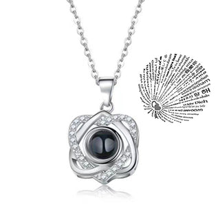 Projection Necklace 100 Languages I Love You Pendant Jewelry For Lover Girlfriend 2023 Trendy Couple Romantic Cute Accessories ALODIA STORE
