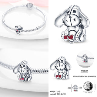 new 100% 925 sterling silver disney charm of ley 925 Chain Beaded Suitable For Ladies Original Pandora Bracelet DIY Jewelry ALODIA STORE