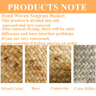 LuanQI Wicker Basket Toy Organizer Folding Rattan Seagrass Storage Basket Laundry Woven Basket Plant Flower Pot For Home Garden ALODIA STORE