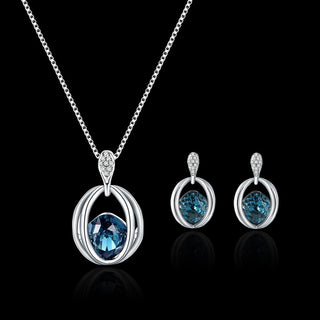 Exquisite Double Heart Necklace Earrings Bracelet Jewelry Set Charm Ladies Jewelry Fashion Bridal Accessory Set Romantic Gifts ALODIA STORE
