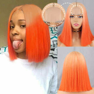 Green Short Bob Wig With Bangs for Women Shoulder Length Synthetic Wigs Cosplay Party Daily Lolita Natural Hair Black Pink Red ALODIA STORE