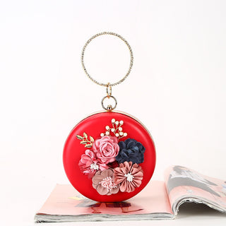 Pink Round Flower Clutch Bag ALODIA STORE