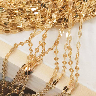 No Fade 2Meters Stainless Steel Chains for Jewelry Making DIY Necklace Bracelet Accessories Gold Chain Lips Beads Beaded Chain ALODIA STORE