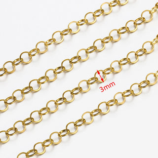 No Fade 2Meters Stainless Steel Chains for Jewelry Making DIY Necklace Bracelet Accessories Gold Chain Lips Beads Beaded Chain ALODIA STORE