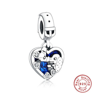 new 100% 925 sterling silver disney charm of ley 925 Chain Beaded Suitable For Ladies Original Pandora Bracelet DIY Jewelry ALODIA STORE