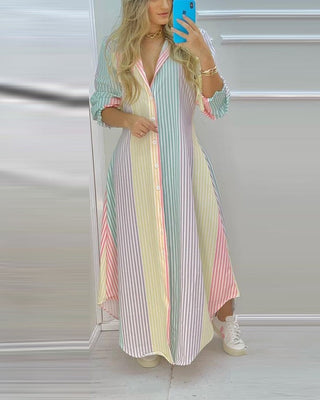 European And American Spring And Summer Fashion Sexy Shirt Long Skirt Dress Women ALODIA STORE