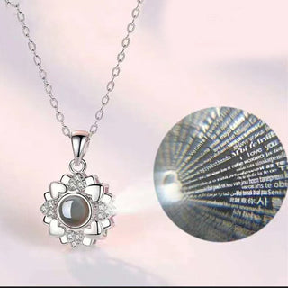 Projection Necklace 100 Languages I Love You Pendant Jewelry For Lover Girlfriend 2023 Trendy Couple Romantic Cute Accessories ALODIA STORE
