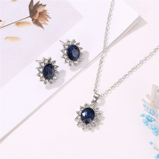 Exquisite Double Heart Necklace Earrings Bracelet Jewelry Set Charm Ladies Jewelry Fashion Bridal Accessory Set Romantic Gifts ALODIA STORE