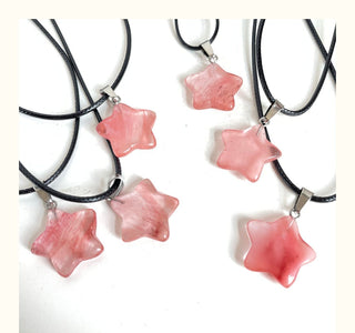 Trend Natural Stone Hexagon Crystal Rose Quartz Opal Star Pendant Necklace for Women Fluorite Lapis Bullet Pendulum Jewelry Gift ALODIA STORE