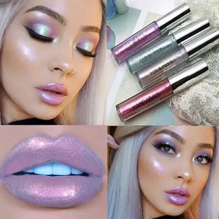Plump Lip Gloss Lips Makeup Waterproof Long Lasting Holographic Mermaid Lip Tint Nude Moisturizer Glossy Glitter Liquid Lipstick ALODIA STORE