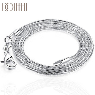 DOTEFFIL 925 Sterling Silver 10pcs/Lot 16/18/20/22/24/26/28/30 Inch 1.2mm Snake Chain Necklace For Woman Man Fashion Jewelry ALODIA STORE