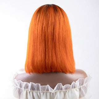 Pink Bob Short Cut Wigs Blonde Straight Lace Front Human Hair Wigs 180D Transparent Lace Pre Plucked Brazilian Bob Lace Wigs ALODIA STORE