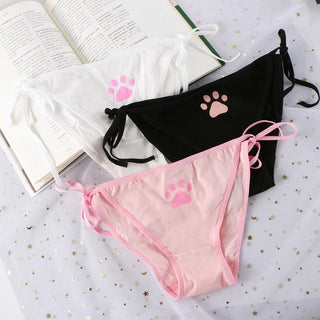 Sexy Bandage Lolita Panties Low Waist Lingerie Cute Claw Women's Briefs Low Waist Animation Underwear ALODIA STORE