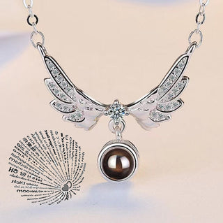 Projection Necklace 100 Languages I Love You Pendant Jewelry For Lover Girlfriend 2023 Trendy Couple Romantic Cute Accessories ALODIA STORE