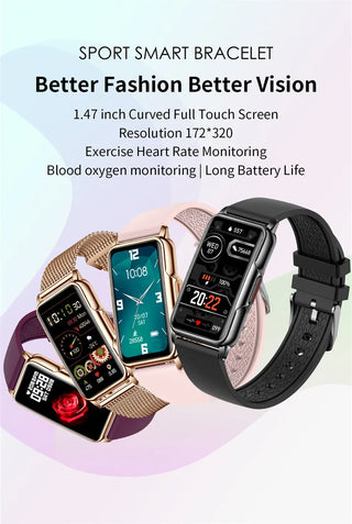 New Sports Smart Watch Men Women 1.47-inch Full Touch Fitness Tracker IP67 Waterproof Smartwatch For Huawei Xiaomi Phone ALODIA STORE