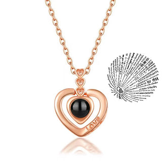 Projection Necklace 100 Languages I Love You Pendant Jewelry For Lover Girlfriend 2023 Trendy Couple Romantic Cute Accessories ALODIA STORE