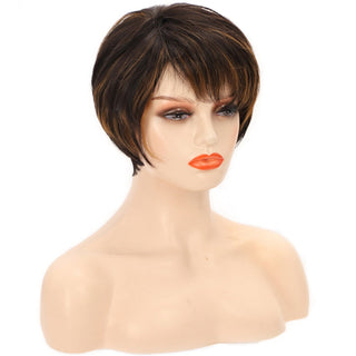 Short Ombre Blonde Wig Synthetic Bob Straight Hair With Bangs Women Natural Daily Wear Wig ALODIA STORE