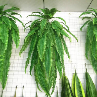 Hanging Plants Artificial Greenery Hanging Fern Grass Plants Green Wall Plant Silk Artificial Hedge Large Home Decor Garden ALODIA STORE