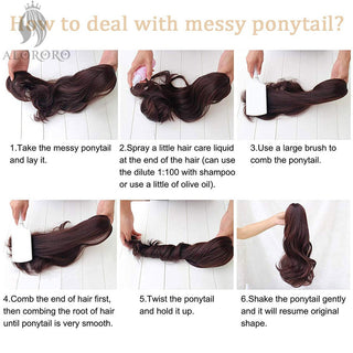 Synthetic 22inch Claw Clip Ponytail Hair Extension Wavy Ponytail Synthetic Ponytail Hair Clip For Women Pony Tail Hairpiece ALODIA STORE