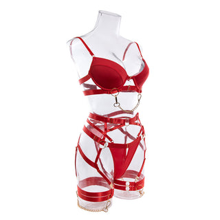 MIRABELLE Padded Lingerie For Women Sexy porn Underwear Women Body Fine Bra and Panty Set Luxury Garter With Chain Bilizna Set ALODIA STORE