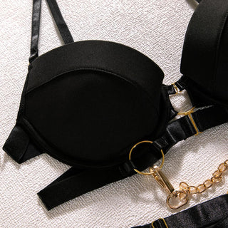 MIRABELLE Padded Lingerie For Women Sexy porn Underwear Women Body Fine Bra and Panty Set Luxury Garter With Chain Bilizna Set ALODIA STORE