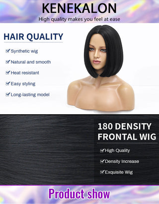 Short Bob Wig Synthetic Wigs For Women Black Ombre Red Blonde Pink Lolita Cosplay Party Natural Hair Heat Resistant Perruque Bob ALODIA STORE