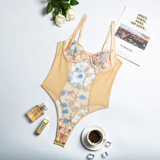 Eroctic Lingerie Tulle Embroidery Bodysuits for Women Summer 2022 See Through Lingerie Bodysuit One Piece Lingerie for Women ALODIA STORE