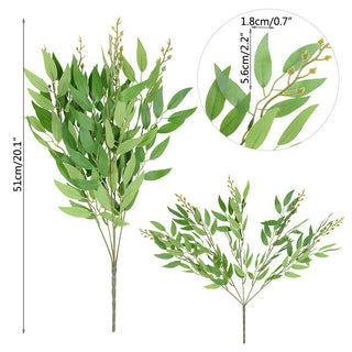 Silk Artificial Willow Bouquet Fake Green Leaves for Wedding Home Garden Vase Decoration Jungle Party DIY Plants Wreath ALODIA STORE