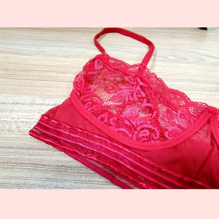 Pink Bras and Panties Sets Lace Underwear Women Sexy Push Up Lingerie and Panty Nightie Clothes Female High Waist Lingere ALODIA STORE