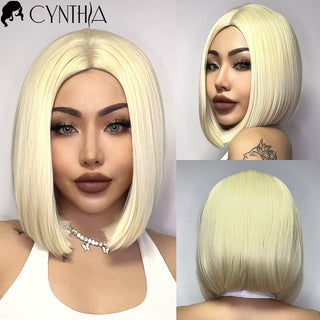 Short Bob Wig Synthetic Wigs For Women Black Ombre Red Blonde Pink Lolita Cosplay Party Natural Hair Heat Resistant Perruque Bob ALODIA STORE