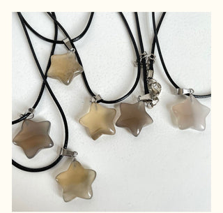 Trend Natural Stone Hexagon Crystal Rose Quartz Opal Star Pendant Necklace for Women Fluorite Lapis Bullet Pendulum Jewelry Gift ALODIA STORE