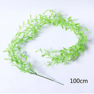 Artificial Plant Vines Wall Hanging Rattan Leaves Branches Outdoor Garden Home Decoration Plastic Fake Silk Leaf Green Plant Ivy ALODIA STORE