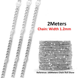 No Fade 2Meters Stainless Steel Chains for Jewelry Making DIY Necklace Bracelet Accessories Gold Chain Lips Beads Beaded Chain ALODIA STORE