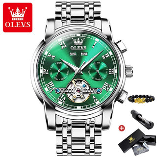 OLEVS Original Watch For Men Automatic Mechanical Watch Top Brand Luxury Tourbillon Wristwatch Classic Male Black Watches  6607 ALODIA STORE