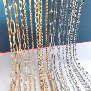 No Fade 2Meters Stainless Steel Chains for Jewelry Making DIY Necklace Bracelet Accessories Gold Chain Lips Beads Beaded Chain ALODIA STORE