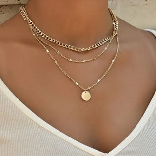 New Senior Fashion Women Pendant Necklaces Fine Double Link Chain Metal Heart Party Necklace Jewelry Gift ALODIA STORE