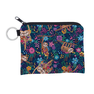Jomtokoy Cute Sloth printing waterproof Purse Card Key Pouch Small Zipper Coin Purse Card Holder Mini square wallet ALODIA STORE