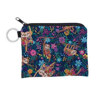 Jomtokoy Cute Sloth printing waterproof Purse Card Key Pouch Small Zipper Coin Purse Card Holder Mini square wallet ALODIA STORE
