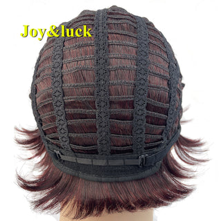 Short Ombre Blonde Wig Synthetic Bob Straight Hair With Bangs Women Natural Daily Wear Wig ALODIA STORE
