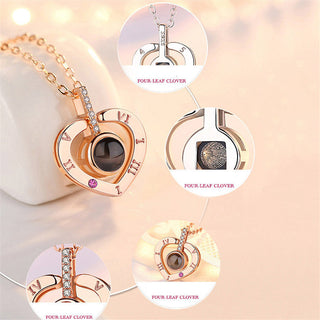Projection Necklace 100 Languages I Love You Pendant Jewelry For Lover Girlfriend 2023 Trendy Couple Romantic Cute Accessories ALODIA STORE