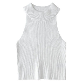 Sexy Tank Top Turtleneck Halter Crop Tops Women Summer Camis Backless Camisole Fashion Casual Tube Lady Sleeveless Cropped Vest ALODIA STORE