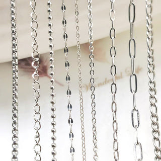 No Fade 2Meters Stainless Steel Chains for Jewelry Making DIY Necklace Bracelet Accessories Gold Chain Lips Beads Beaded Chain ALODIA STORE