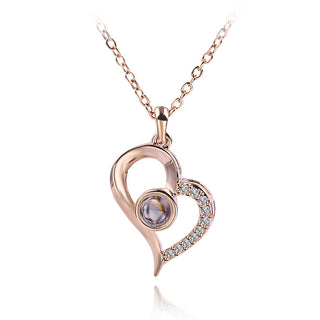 Projection Necklace 100 Languages I Love You Pendant Jewelry For Lover Girlfriend 2023 Trendy Couple Romantic Cute Accessories ALODIA STORE